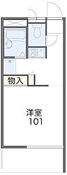 レオパレスヒルズ日野 1Kの間取図画像