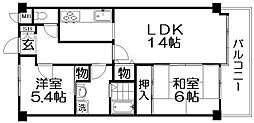 アズ・ステーションホシダ 2LDKの間取図画像