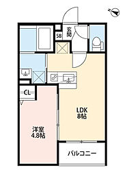 メゾン・ソレイユ 1LDKの間取図画像