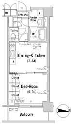 ParkAxis辰巳STAGE 1DKの間取図画像