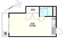 豊田コーポラス ワンルームの間取図画像