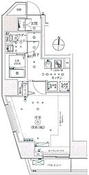 マーロ府中レジデンスR 13階1Kの間取り