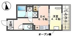 仮)八王子市北野町マンション新築工事 1DKの間取図画像