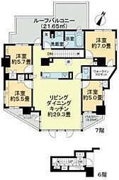 オープンレジデンシア南青山ウエストテラス 7階4LDKの間取り