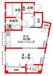 けやきハウス 1DKの間取図画像