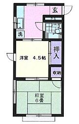 サンフラットA 2Kの間取図画像