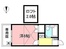 ポンデロッサ南幸町 1Kの間取図画像