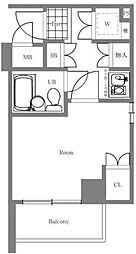 メインステージ大森海岸 4階1Kの間取り