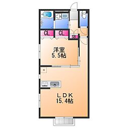 CROSS大手前 1LDKの間取図画像