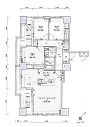 アクタス渡辺通パークシティ 3LDKの間取図画像