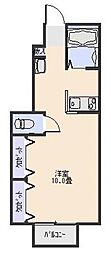 アビエスヒルズ ワンルームの間取図画像