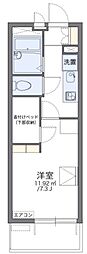 レオパレスエムエムワン 1Kの間取図画像