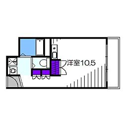 グリーンドゥダイワ ワンルームの間取図画像