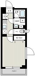ジーベック下丸子 1Kの間取図画像