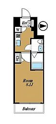 アイル新宿 1Kの間取図画像