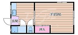 塩田文化 1Kの間取図画像
