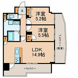 BrilliantViewCentralPark 2LDKの間取図画像