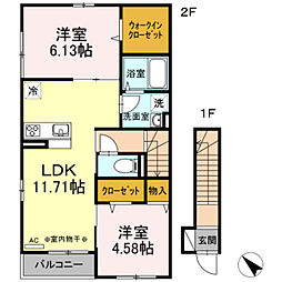 ヴェルジェ 2LDKの間取図画像