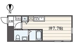 初台ハイツ ワンルームの間取図画像