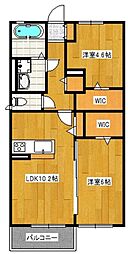 ハイム老司 2LDKの間取図画像