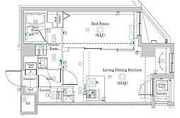 ラフィスタ赤羽 4階1LDKの間取り