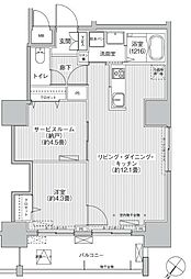 グランデュール富士 1SLDKの間取図画像