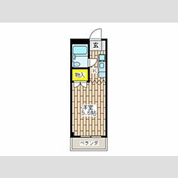 メゾンリバーサイド 1階1Kの間取り
