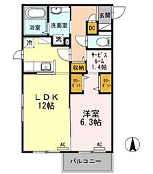ウェルデンス江古田 1LDKの間取図画像