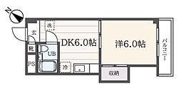 コーポ山下 1DKの間取図画像