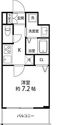 レフィールオーブ町屋駅前 1Kの間取図画像