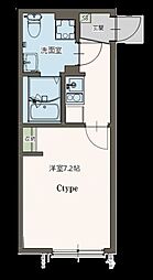 Agrande Tsuruse 2階1Kの間取り