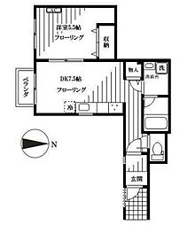 ベルコリーヌ目白 1DKの間取図画像