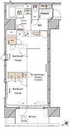 ブランシエスタ浅草蔵前 2LDKの間取図画像