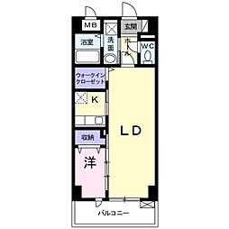 ラ・ソレイユ 1LDKの間取図画像
