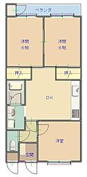 菊栄ハイツ 3DKの間取図画像