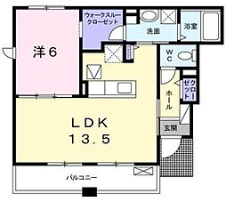 ラフレシール3 1LDKの間取図画像
