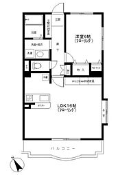 ベルクレール 1LDKの間取図画像