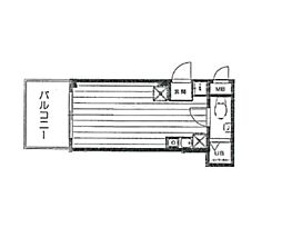ハウザス小日向 4階ワンルームの間取り