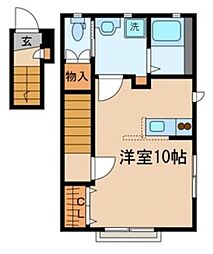 エヴァーライフ 2階ワンルームの間取り