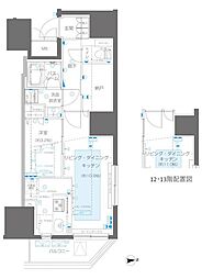 ズーム信濃町 1LDKの間取図画像