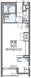 レオネクストユイット ワンルームの間取図画像