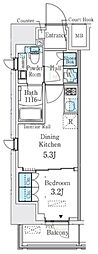 ベルファース錦糸町South 1DKの間取図画像