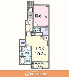 フロレゾンD 1LDKの間取図画像