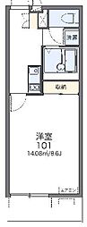 レオネクストリバーシティ本町 1Kの間取図画像