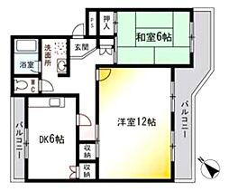 オイコスエダ 2DKの間取図画像
