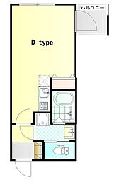 Ｆｉｏｒｅ Ｃａｓａ・Ｆｕｊｉｓａｗａ 3階1Kの間取り