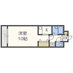 レオンド浄水南 1Kの間取図画像