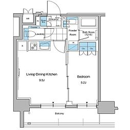 ルフォンプログレ秋葉原マークス 13階1LDKの間取り