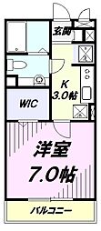 リヴェール石田 1Kの間取図画像