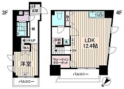 クオーレ西新宿 1LDKの間取図画像
